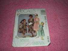 McCall's Pattern #5663 Children's & Girls' Dresses sz 10,12,14 NOS Uncut 1991