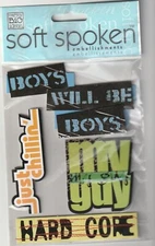 MAMBI Soft Spoken 3D stickers BOYS WILL BE BOYS Theme 93637 Fast FREE Shipping!