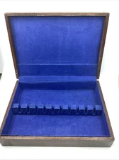 Vintage Wooden Silverware Flatware Storage Chest Box 12 Knife Slots