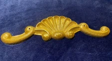 Vintage Solid Brass Shell Wall Pediment Topper Above Window Picture Trim Accent