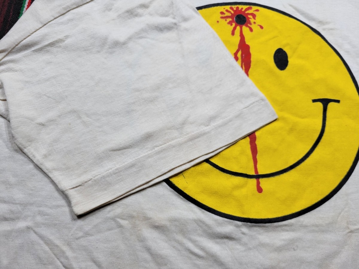 Vintage Single Stitch 80s 90s Smiley Face Happy Head Shot T-Shirt 
