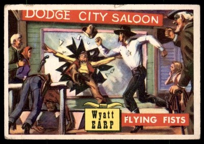 WYATT EARP 1956 TOPPS WESTERN ROUNDUP FLYING FISTS #33