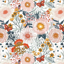 Floral Wallpaper Peel and Stick Wallpaper Boho Retro Contact Paper 17.3''x78.7''