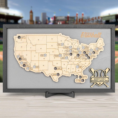 Baseball Stadium Map Tracker, Baseball Parks Visited Map, Major League Ballparks