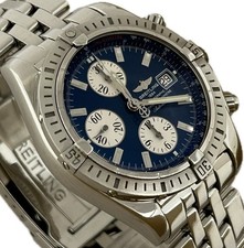 Breitling Chronomat Evolution A13356 Blue Automatic Mens Watch Excellent A6211 5