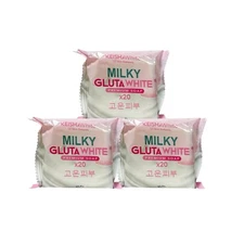 KEISHA White Skin Naturals Milky GlutaWhite Premium Soap 70g x 3 Bars