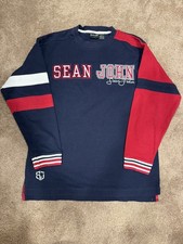 Vintage Sean John Men Pullover Sweater Size XL X-Large Y2K Embroidered