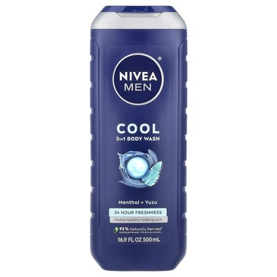 Men, Cool 3 in 1 Body Wash, Menthol & Yuzu, 16.9 fl oz (500 ml)