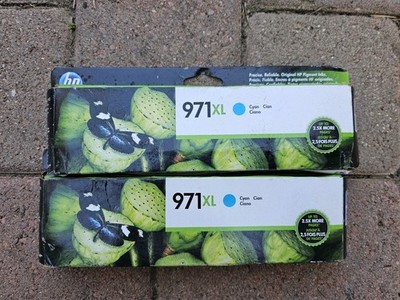 LOT OF 2 Hp OEM 971xl CYAN CN626AM EXP. 2018 2021 Sealed 