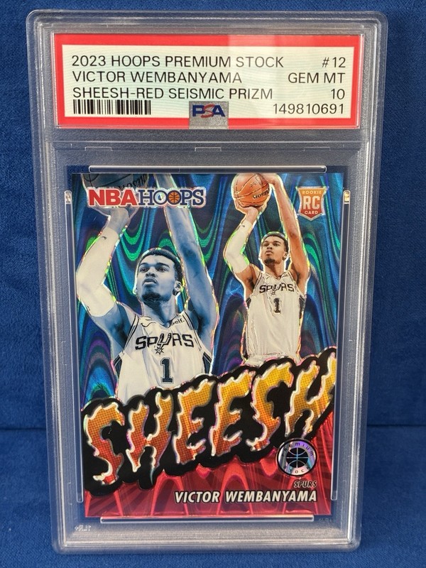 2023 hoops victor wembanyama psa 10 #12 Sheesh Red Seismic PSA 10 Spurs 19/199