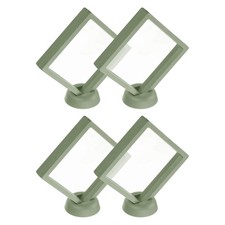 4 Pcs 3D Floating Display Case 4.33 x 4.33 x 0.8 Inch Light Green