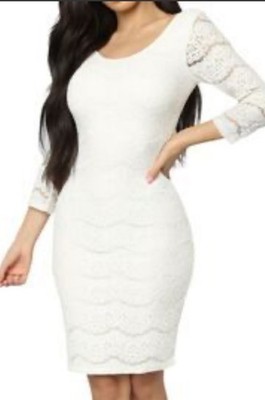 Fashion Nova Floral Lace Xl Midi Dress 3/4 Sleeve
