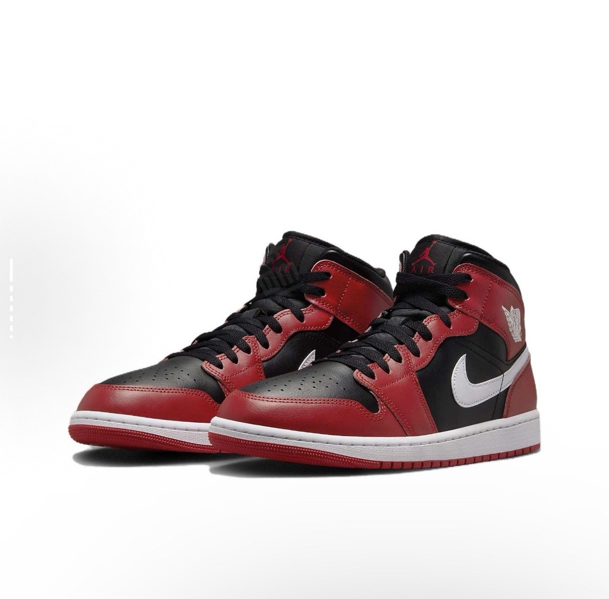 Nike Air Jordan 1 Mid Shoes Black Gym Red White DQ8426-061 Men's