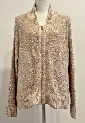 Lisa Todd Luxury Sweater XL Puff Silver Rivets NWT Style R24-N097