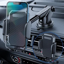 3-in-1 Car Phone Holder – Dashboard, Windshield & Vent Mount w/ Strong Suction &