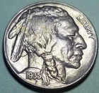 1935 Buffalo Nickel- Uncirculated With Original Luster and Some Obverse Toning