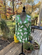 Diane Von Furstenberg Target Ginkgo Green Wrap Dress Knit Miniature Sz S