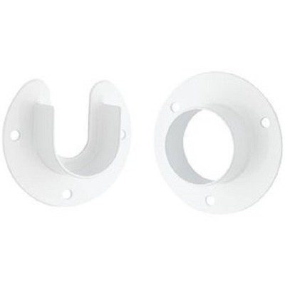 (2-2pk)-Stanley Home Designs 1-5/16 In. Zinc Closet Rod Socket White S822-083