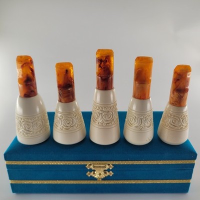 Handmade Meerschaum Cigar Holders Mouthpiece (Set of 5) 40 to 60 ring size CPW48