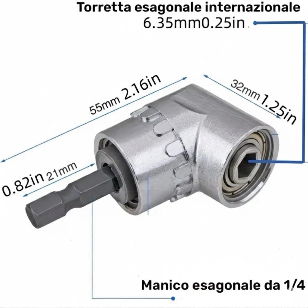Adattatore angolare 105° per trapano avvitatore
