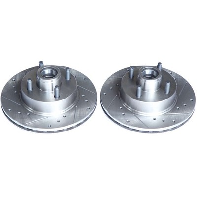 PowerStop Evolution Drilled And Slotted Rotors Pair Front For Ford Mustang