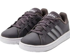 Boys Adidas Grand Court K Size 12.5 K Gray Sneakers Shoes New In Box with Tags