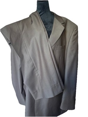 Fellini Uomo Mens 4 Button 46L Blazer Jacket Lined Suit 40L Pleated Pant 2pc Set