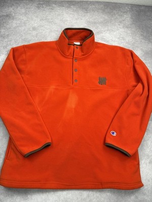Undefeated Champion Made in USA Mens XL Orange Polartec Fleece Sweatshirt Logo