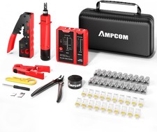 Ethernet Crimping Tool Kit 10-In-1 Pass through RJ45/RJ11 Network Tool Kit with