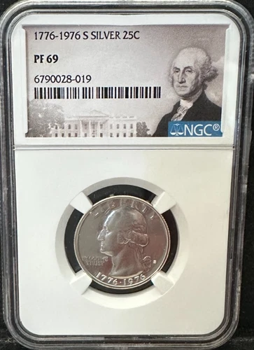 1976 S 25C Silver Washington Quarter Proof NGC PF69