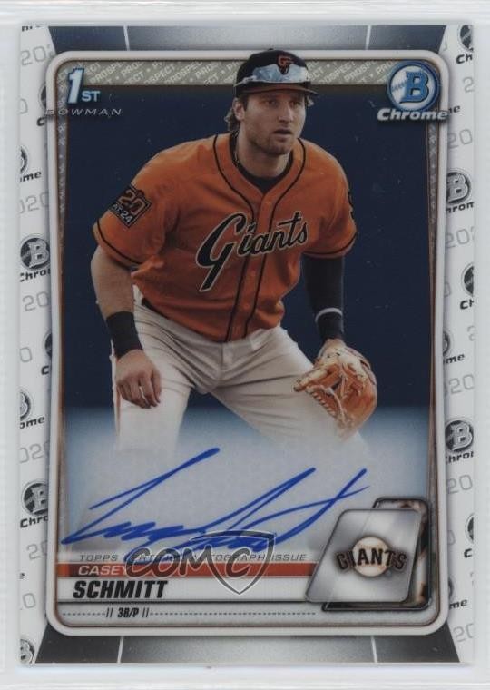 2020 Bowman Draft Chrome Draft Picks Auto Casey Schmitt #CDA-CS Auto 3hd