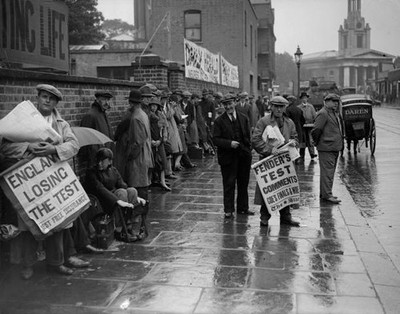 Crowds Outside The Oval Cricket Ground In South London 1930 Old Photo