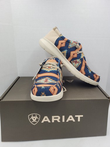 Scarpe casual Ariat uomo 10 EE Hilo Navy Cave Creek Southwest marrone chiaro slip-on 10053675 - Foto 2 di 13