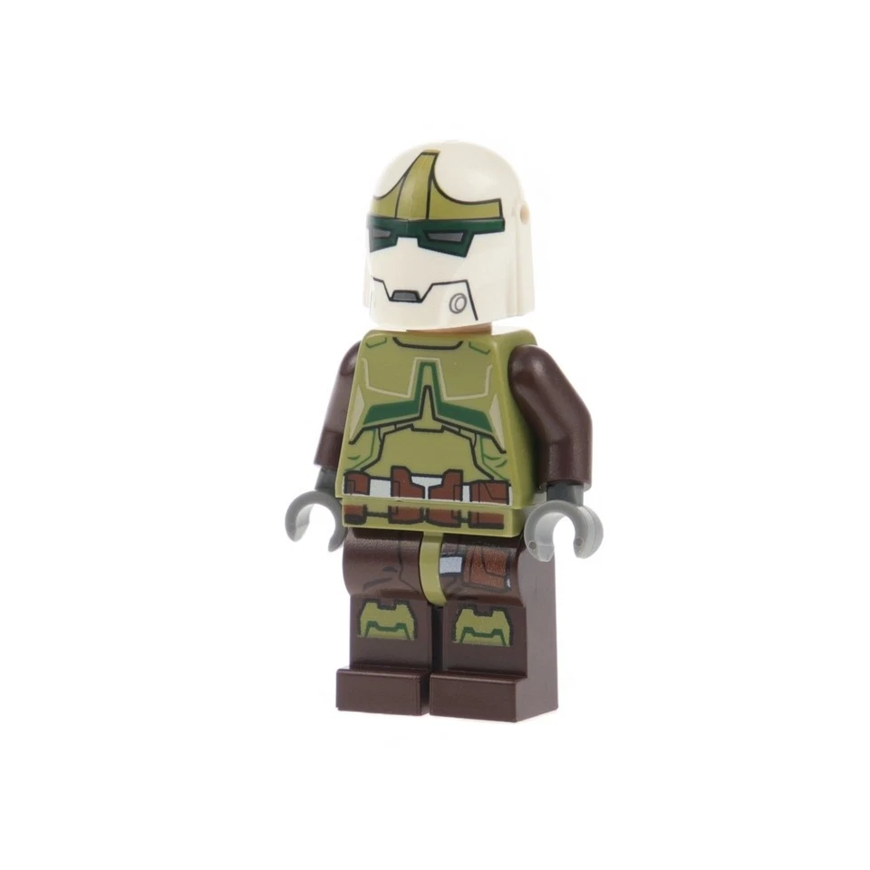 1x Lego Minifigur Star Wars Bounty Hunter oliv grün Helm weiß 75018 sw0476