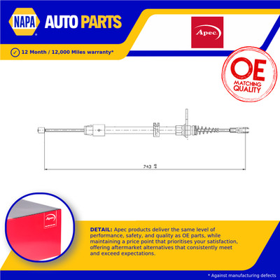 Handbrake Cable fits MERCEDES E220 S212, W212 2.2D Rear 09 to 16 OM651.924 Apec
