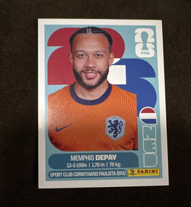 Panini FIFA World Cup 2026 Sticker NED 17 Memphis Depay Netherlands Portrait