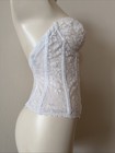 Carnival Long LineBra Open Back Strapless White Lace Boning Garter Loops 34C — photo 5