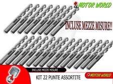 KIT 22 PUNTE TRAPANO PER FERRO RAME ACCIAIO LEGNO METALLO ASSORTITE
