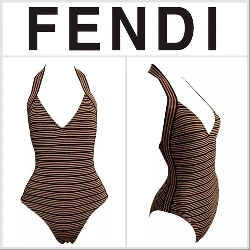 Costume da bagno nuovo con etichette FENDI by KARL LAGERFELD anni 90 corsetto tuffo RARO VINTAGE