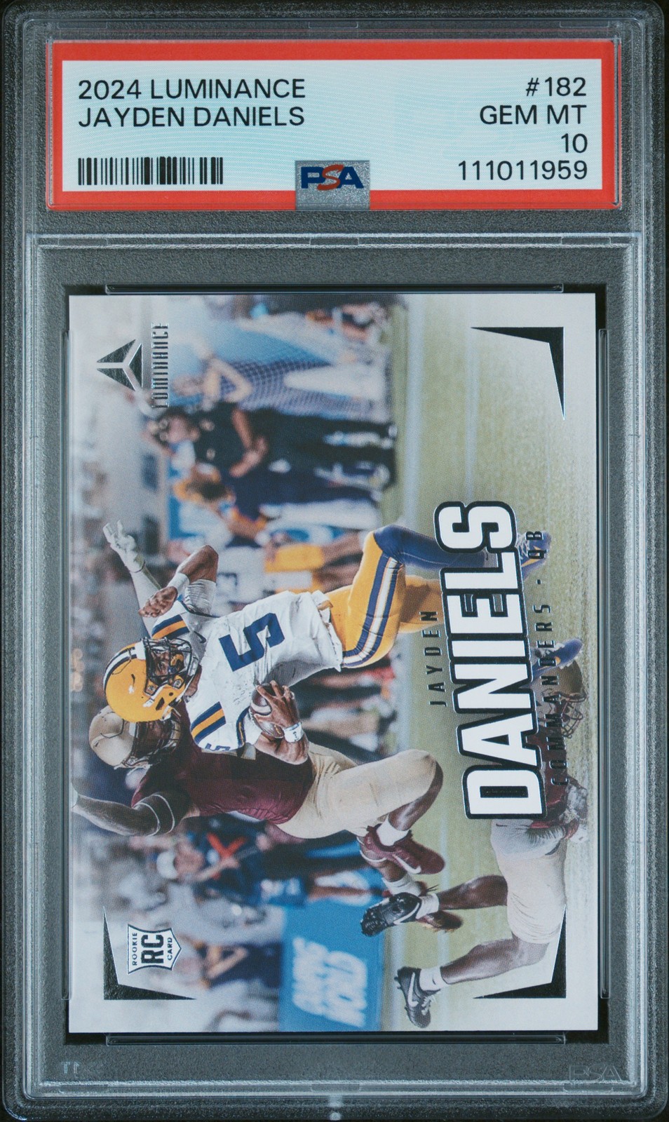 Jayden Daniels 2024 Panini Luminance #182 Base RC PSA 10