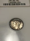 1942 D Toned Mercury Dime Old NGC Fatty MS65 Fb