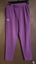 Girl's Under Armour Sweatpants, Loose Fit, Size Large, Mauve Pink