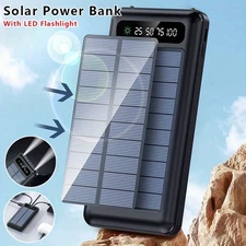 9000000mAh Solar Power Bank Built in Cable External Battery Pack For Cell Phone