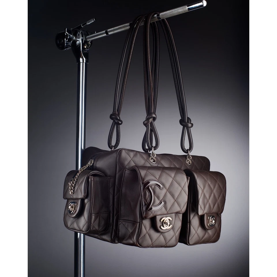 CHANEL Cambon Ligne Reporter Quilted Brown Lambskin Bag - Image 3 of 4