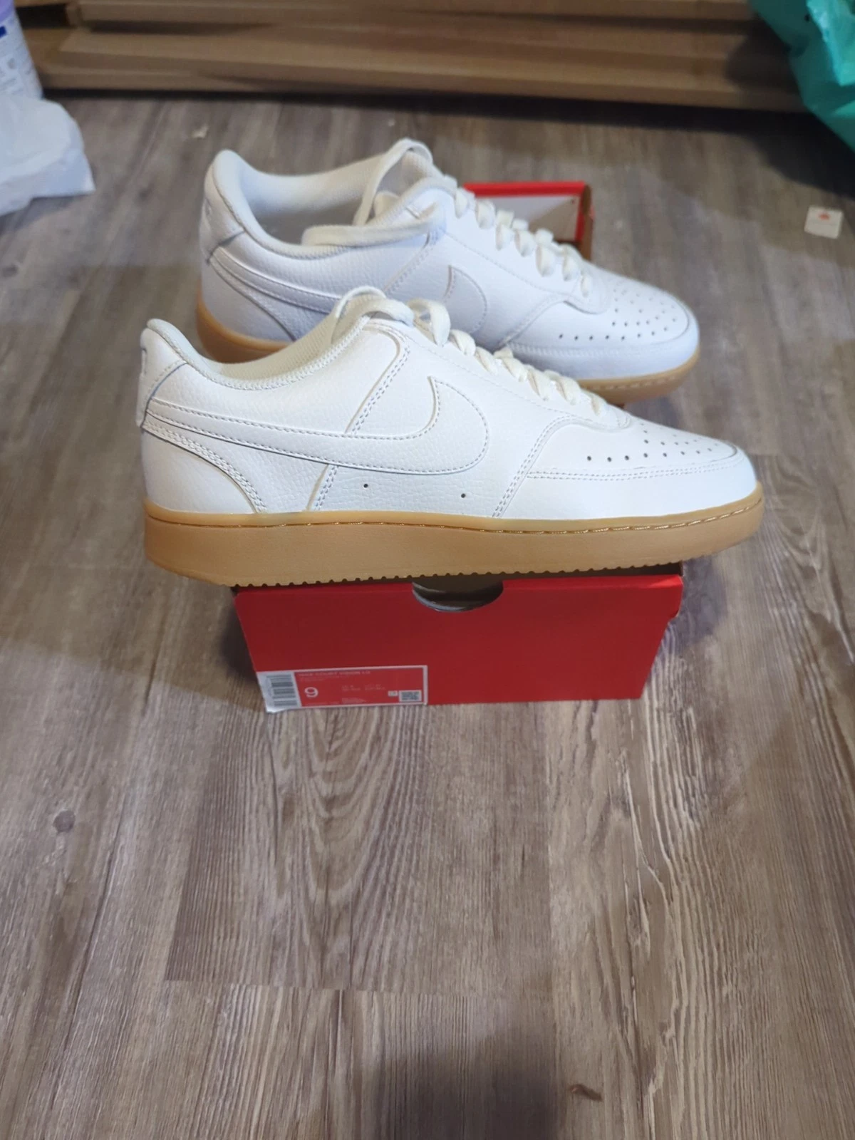 Nike Court Vision Low Lo White Gum Casual Shoes CD5463-105 Men's Size 9