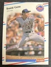 1988 Fleer David Cone Rookie Card RC #131 Mets Pitcher VG Wax Stains On Back O/C. rookie card picture