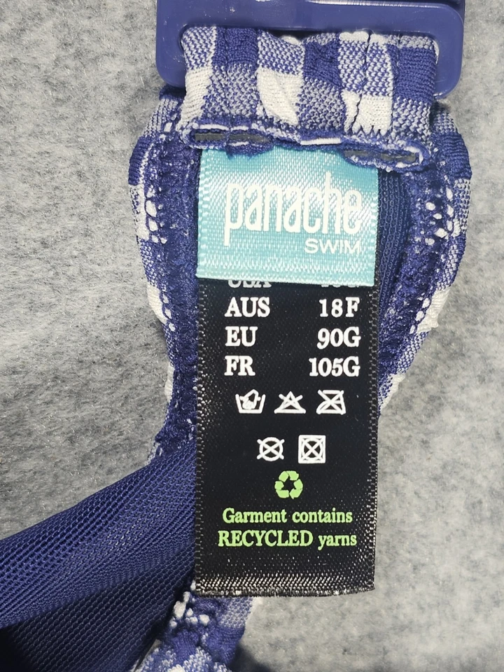 Traje de baño Panache Paloma balcón talla US 40G UK 40F azul marino a cuadros guinga Foto 3 de 4