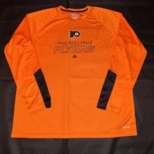 Philadelphia Flyers Long Sleeve Shirt Keep Cool Fabric Size 2XL Orange 2X...