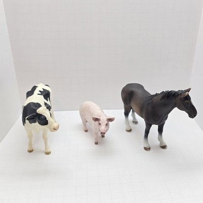 Set Of 3 Schleich Farm Animals (Horse, Cow, Pig)