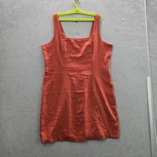 Old Navy Women Dress XXL TALL Rust Linen Rayon Sundress Smocked Relaxed Mini